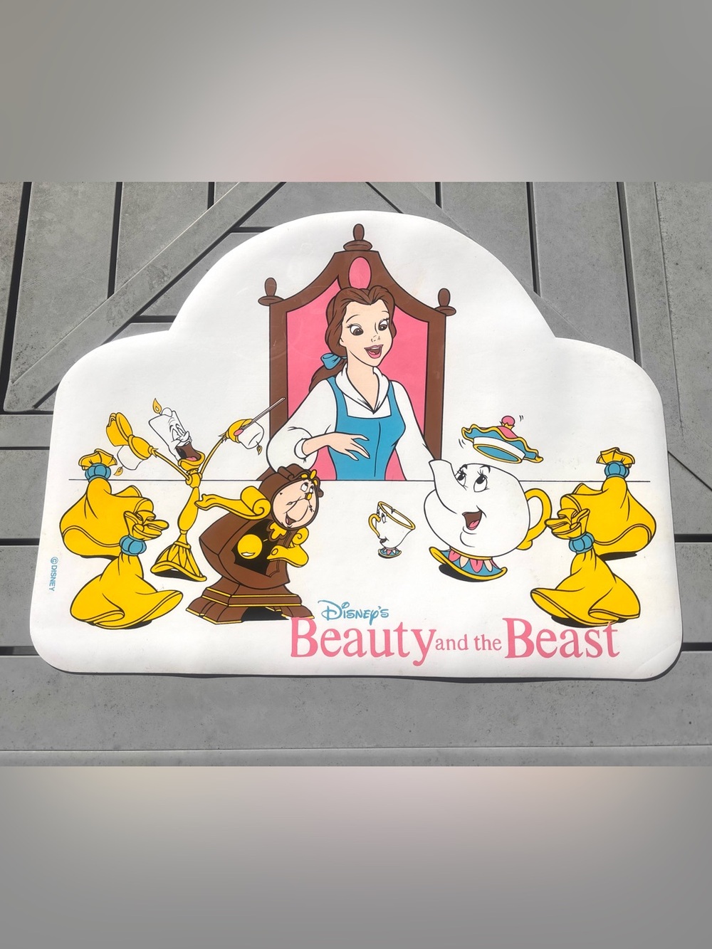 Vintage 1991 Disney Beauty & the Beast Franco Placemat